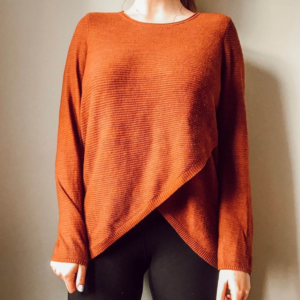 Only Wrap Pullover Knit in Copper